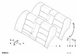 SEAT REAR, UPHOLSTERY & COVER BASE SEAT diagram for BMW 3 Series E36 318is