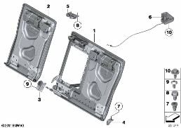 SEAT, REAR, SEAT FRAME, LOAD-THROUGH diagram for BMW 5 Series F10 530i