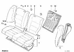 SEAT, REAR, UPHLSTRY/COVER, LOAD-THROUGH diagram for BMW 3 Series E36 318is