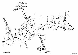 LUBRICATION SYSTEM/OIL PUMP WITH DRIVE diagram for BMW 3 Series E21 320