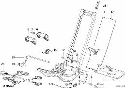 FRONT SEAT ELECTRICAL BACKREST FRAME diagram for BMW 3 Series E36 318is