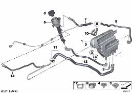 EXPANSION TANK/COOLANT HOSES diagram for BMW 7 Series F01 LCI 750i