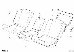 FOLD-DOWN REAR BACKREST diagram for BMW 8 Series E31 850Ci