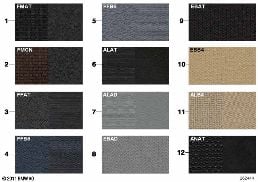SAMPLE PAGE, UPHOLSTERY COLORS, FABRIC diagram for BMW 3 Series E91 325d