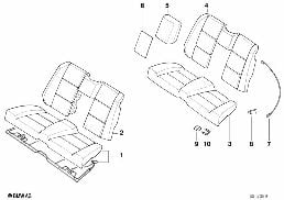 Κάθισμ.πίσω ταπετσ.και επένδ.βασ.κάθισ. diagram for BMW 3 Series E36 325i