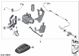 INSTALL.KIT, INDEPENDENT HEATER diagram for BMW 5 Series F10 LCI 535i
