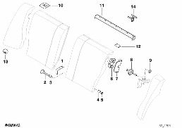 Saete bak detaljer diagram for BMW 3 Series E36 318ti