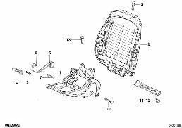 FRONT SEAT BACKREST FRAME diagram for BMW 3 Series E36 323i
