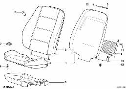 FRONT SEAT PAN/PAD diagram for BMW 3 Series E36 318is