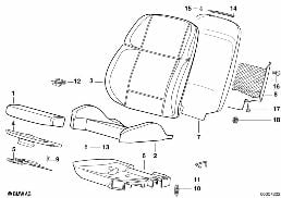 PAD/SEAT PAN OF BMW SPORTS SEAT diagram for BMW 3 Series E36 318is