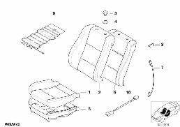 Voorstoel kussen en stof diagram for BMW 7 Series E38 735i