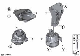 Motorophanging diagram for BMW 5 Series F18 525Li