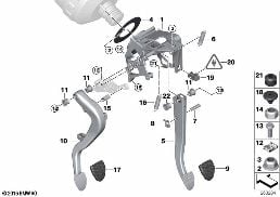 FOOT LEVER MECH. WITH RETURN SPRING diagram for BMW 3 Series E92 320i