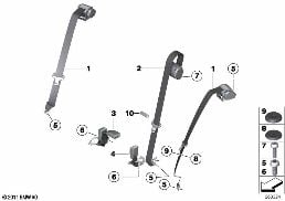 SAFETY BELT REAR diagram for BMW 4 Series F36 Gran Coupé 420iX