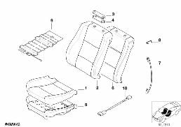 Voorstoel kussen en stof comfortstoel diagram for BMW 7 Series E38 735i