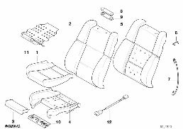 Voorstoel kussen en bekl. contourstoel diagram for BMW 7 Series E38 735i