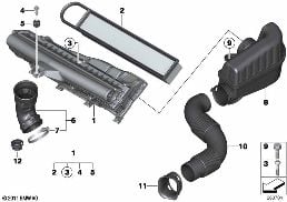 Tłumik szmerów ssania/wkład filtra diagram for BMW MINI R56 One