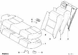 Rembourr./garnissage siège arr. de base diagram for BMW 7 Series E38 740i