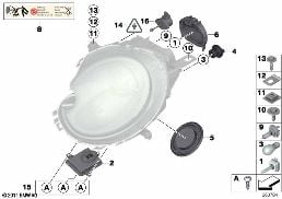 SINGLE COMPONENTS FOR HEADLIGHT