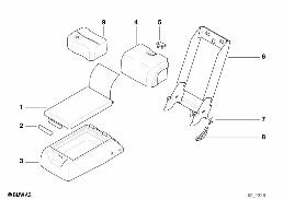 Banco atrás apoio de braços central diagram for BMW 7 Series E38 740i