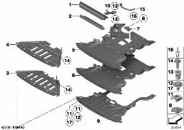 UNDERHOOD SHIELD diagram for BMW X1 E84 20i