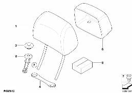 Сиденье Пд, подголовник базового сиденья diagram for BMW X6 E71 50iX