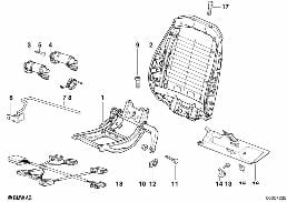 FRONT SEAT ELECTRICAL BACKREST FRAME diagram for BMW 3 Series E36 323i