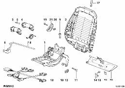 BMW SPORTS SEAT FRAME ELECTRICAL diagram for BMW 3 Series E36 323i
