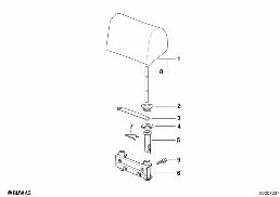 Säte bak nackstöd diagram for BMW 3 Series E36 318ti
