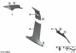 TRIM PANEL A- / B- / C-COLUMN diagram for BMW 1 Series F20 118dX