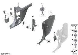 TRIM PANEL LEG ROOM diagram for BMW 2 Series F22 228i