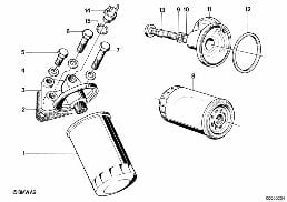 LUBRICATION SYSTEM-OIL FILTER diagram for BMW 3 Series E21 320