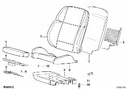 PAD/SEAT PAN OF BMW SPORTS SEAT diagram for BMW 3 Series E36 323i