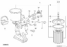 Oljeförsörjning-Oljefilter diagram for BMW 3 Series E36 M3