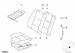 Siège avant rembourrage et garnissage diagram for BMW 5 Series E39 525td