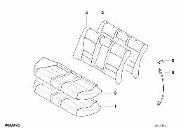 Rembourr./garnissage siège arr. de base diagram for BMW 5 Series E39 525td