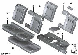 Набивка и обивка задн.сид.,люк в спинке diagram for BMW X6 E71 50iX