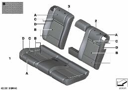 INDI. COVER, REAR SEAT PERF LTHR (S4UKA) diagram for BMW X6 E71 50iX