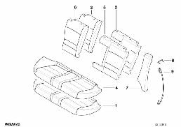 Siège ar. remb. et garn. pass. chargem. diagram for BMW 5 Series E39 525td