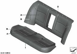 INDIVIDUAL COVER, LEATHER, SEAT REAR diagram for BMW 5 Series F10 LCI 530d