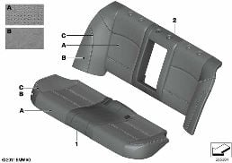 INDIVIDUAL COVER KLIMA-LEATHER, REAR diagram for BMW 5 Series F10 LCI 530d