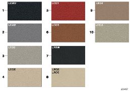 SAMPLE CHART, UPHOLSTERY COLORS, LEATHER