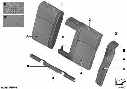 I.THROUGH-LOADING S.KLIMALEATHER,RR SEAT diagram for BMW 5 Series F10 LCI 530d