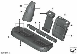 INDIVIDUAL COVER, LEATHER, SEAT REAR diagram for BMW 5 Series F11 530i