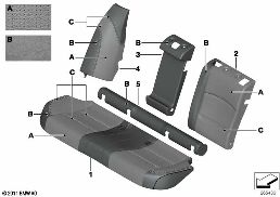INDIVIDUAL COVER KLIMA-LEATHER, REAR diagram for BMW 5 Series F11 530i
