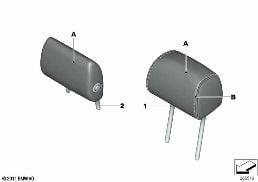 INDIVIDUAL HEADREST, LEATHER, REAR diagram for BMW 5 Series F10 LCI 530d