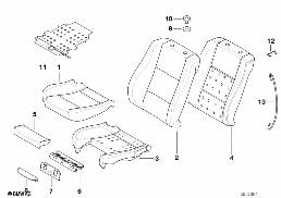 Rembourrage/garnissage siège sport avant diagram for BMW 5 Series E39 525td