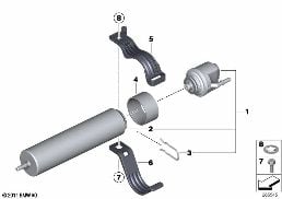 Filtro de combustible c.caleffacion diagram for BMW X1 F48 25dX