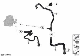 Conduites carburant / Pièces de fixat. diagram for BMW 3 Series F31 320d ed