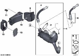 Tubulure d'air épuré / aspiration d'air diagram for BMW 3 Series F31 320d ed